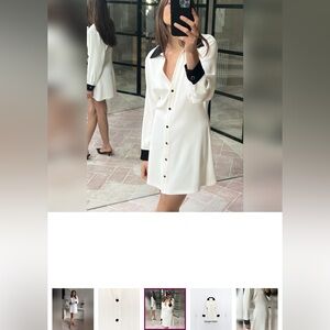 Zara contrast trim mini dress